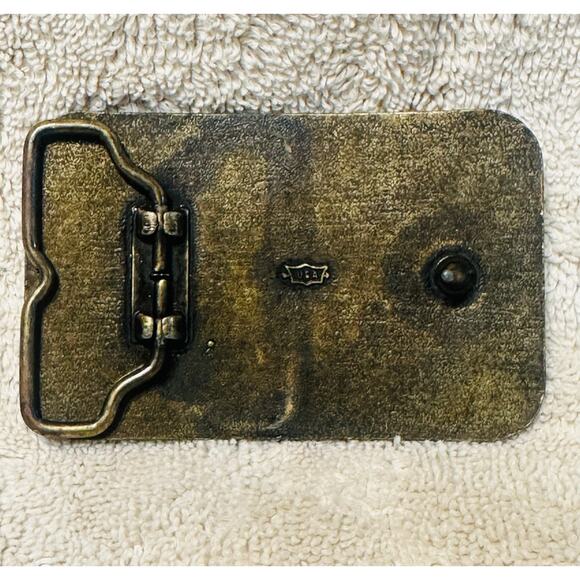 Makita Power Tools Belt Buckle Vintage Solid Brass Made In USA 80s western - Picture 3 of 5